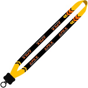Tubular Lanyard with Plastic Clamshell & O-Ring, 5/8" - SZ9150