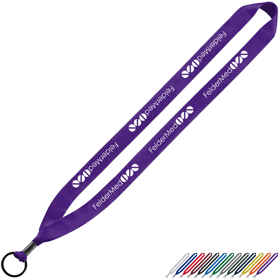 Product Photo 1 Polyester Lanyard with Metal Crimp & Split-Ring, 3/4"