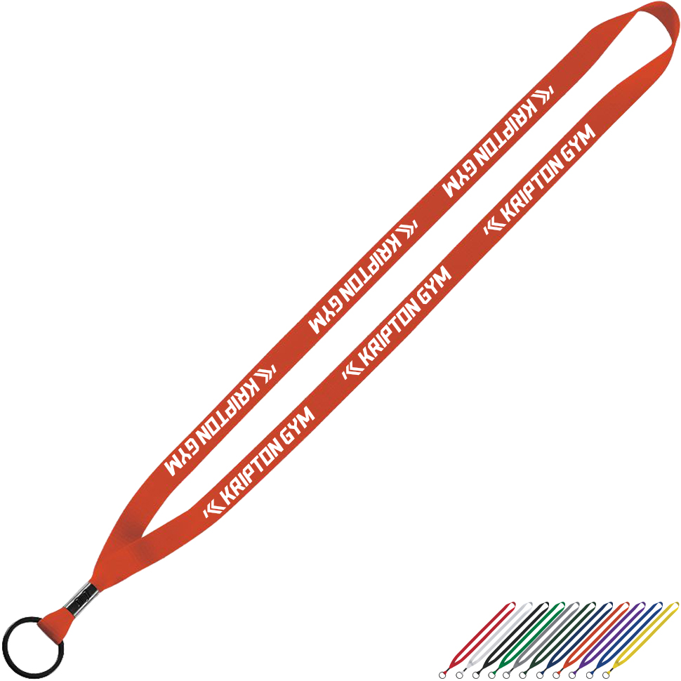 Product Photo 1 Polyester Lanyard with Metal Crimp & Split-Ring, 1/2"
