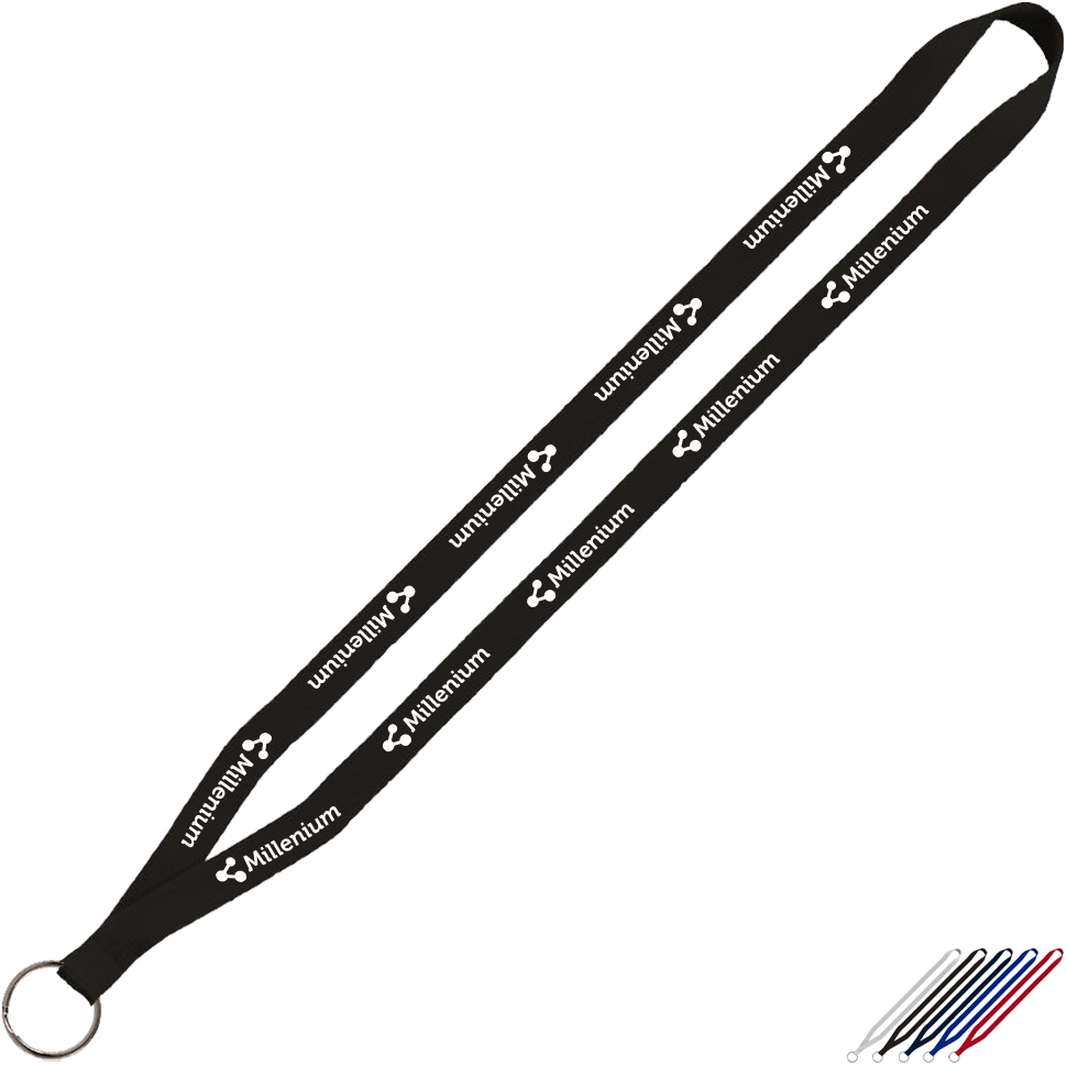 Product Photo 1 Polyester Lanyard with Sewn Metal Split-Ring, 1/2"