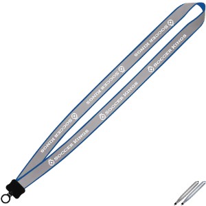 Reflective Lanyard with Plastic Clamshell & O-Ring, 3/4" - SZ9177