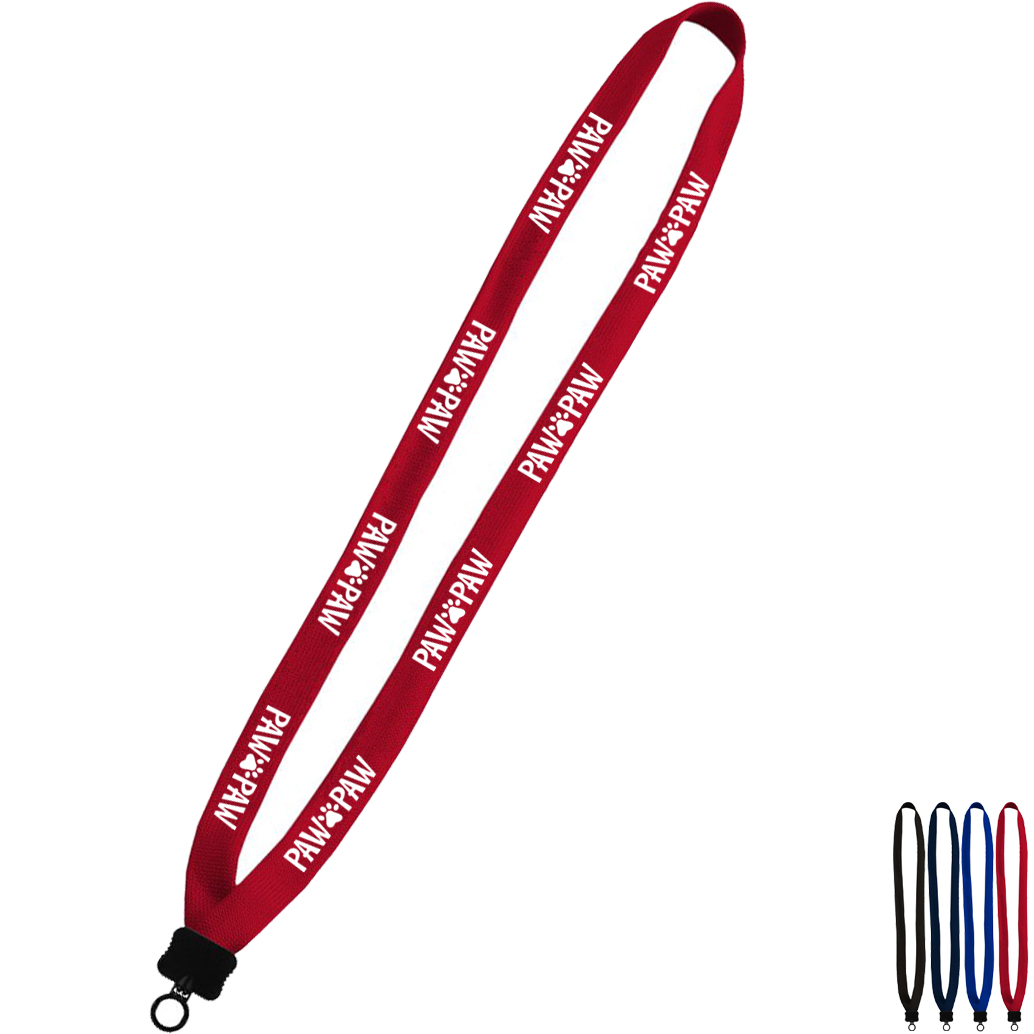 Product Photo 1 Polyester Lanyard with Plastic Clamshell & O-Ring, 5/8"