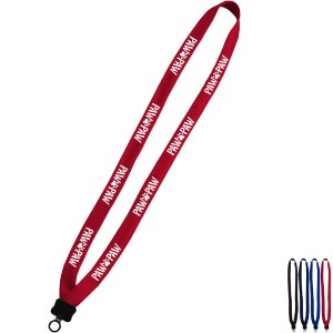 Polyester Lanyard with Plastic Clamshell & O-Ring, 5/8" - SZ9180