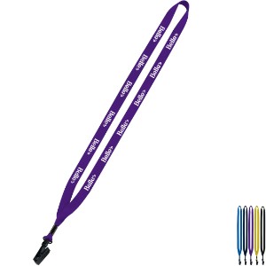 Polyester Lanyard with Plastic Bulldog Clip, 1/2" - SZ9188