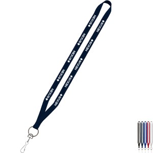 Polyester Lanyard with Sewn Metal Swivel Snap Hook, 1/2" - SZ9191