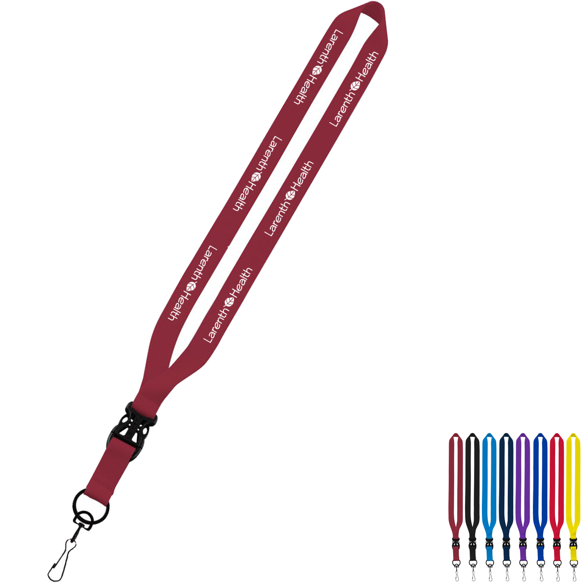 Product Photo 1 Polyester Lanyard with Slide Buckle Release & Swivel Snap Hook, 3/4"