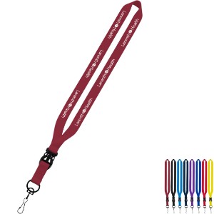 Polyester Lanyard with Slide Buckle Release & Swivel Snap Hook, 3/4" - SZ9193