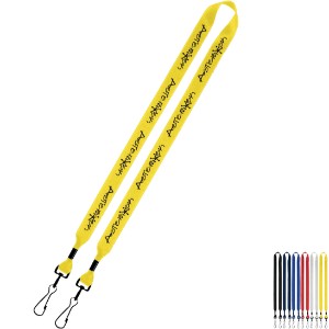 Polyester 2-Ended Lanyard with Metal Crimp & Metal Swivel Snap Hook, 3/4" - SZ9198
