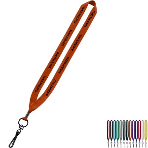Polyester Lanyard with Metal Crimp & Swivel Snap Hook, 3/4" - SZ9201