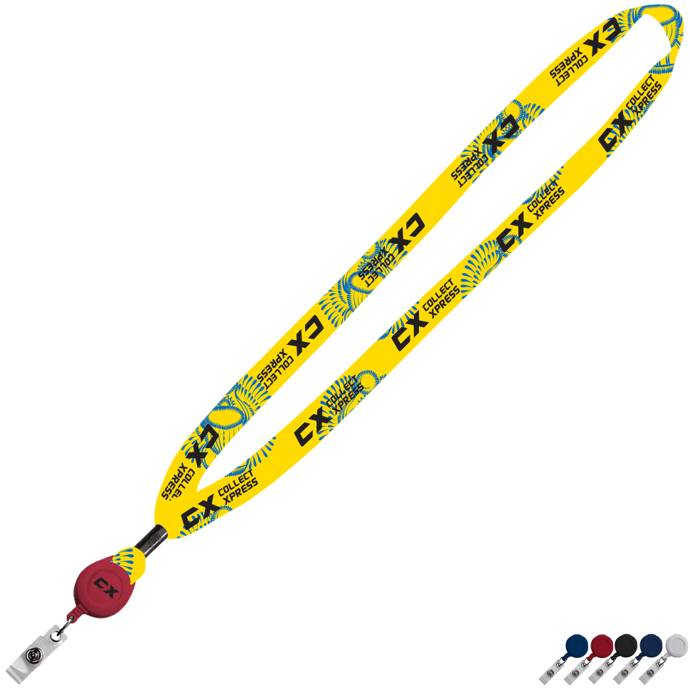 Product Photo 1 Dye-Sublimated Lanyard w/ Retractable Badge Reel, 5/8"