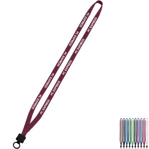 Cotton Lanyard with Plastic Clamshell & O-Ring, 1/2" - SZ9211
