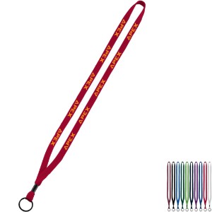 Cotton Lanyard with Metal Crimp & Split-Ring, 1/2" - SZ9214