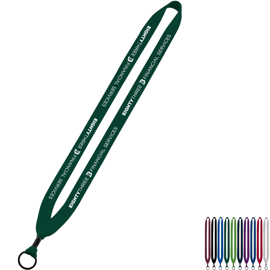 Product Photo 1 Cotton Lanyard with Metal Crimp & Split-Ring, 3/4"