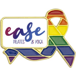 Rainbow Pride Ribbon Lapel Pin, Rectangle - EM1425