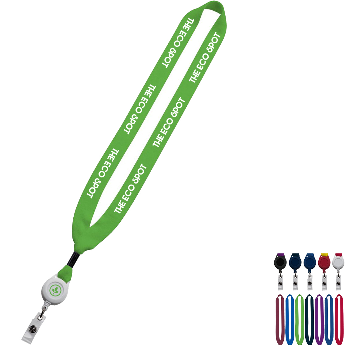 Product Photo 1 Cotton Lanyard with Metal Crimp & Retractable Badge Reel, 3/4"