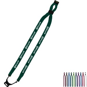 Double-Thick Cotton Trade Show Lanyard with Plastic Option Y Converter, 1/2" - SZ9218