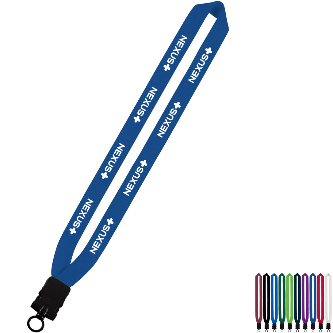 Product Photo 1 Cotton Lanyard with Plastic Snap-Buckle Release & O-Ring, 1"