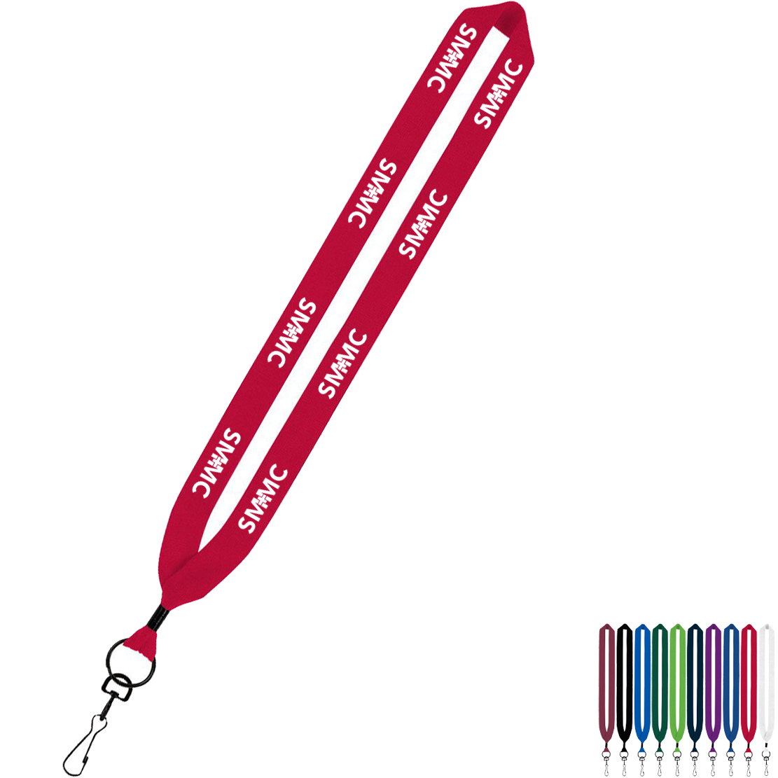 Product Photo 1 Cotton Lanyard with Metal Crimp & Metal Swivel Snap Hook, 1"
