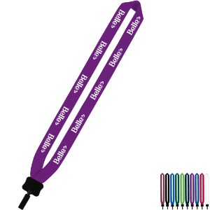 Cotton Lanyard with Plastic Clamshell & Bulldog Clip, 1" - SZ9224