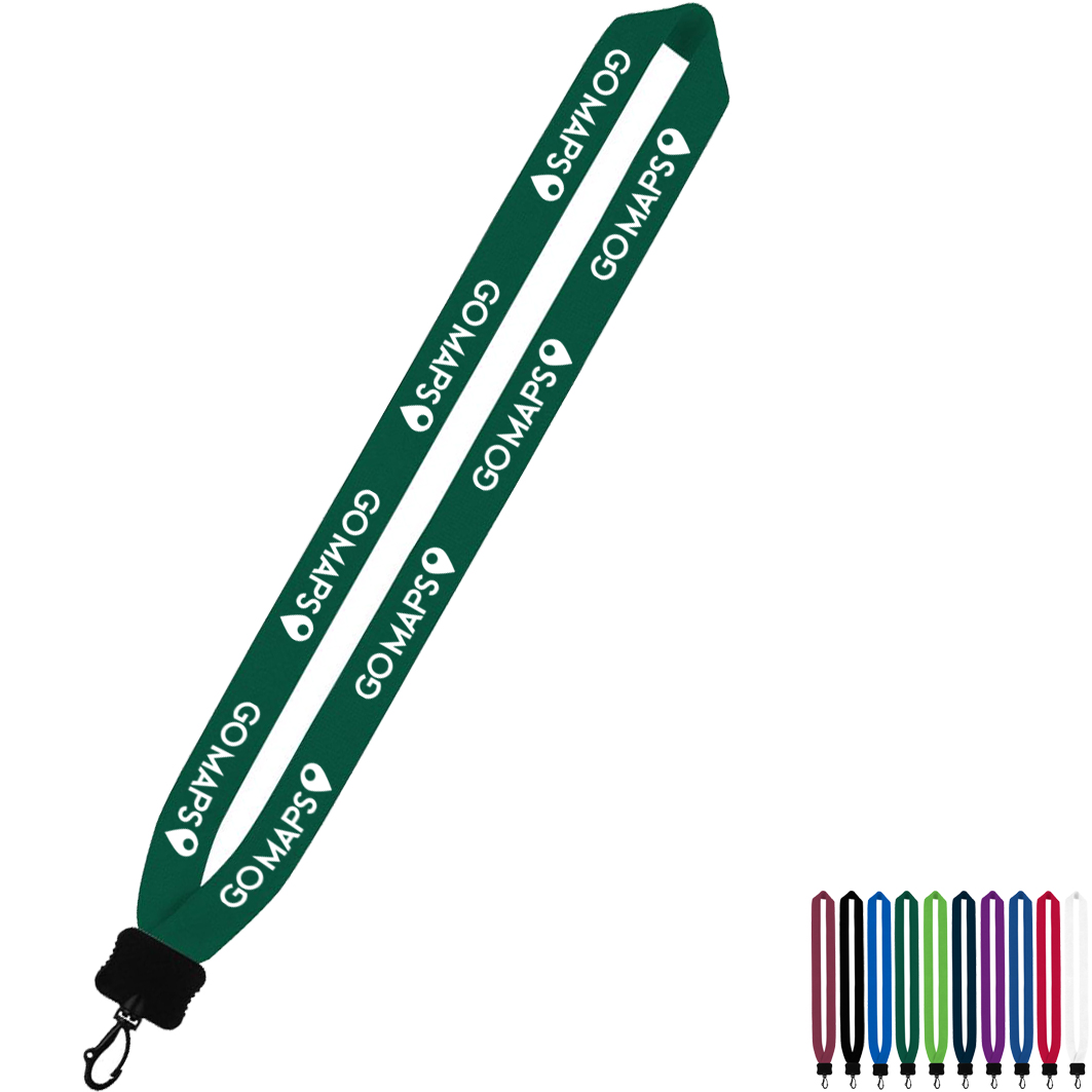 Product Photo 1 Cotton Lanyard with Plastic Clamshell & Swivel Snap Hook, 1"