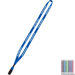 Cotton Lanyard with Metal Crimp & Bulldog Clip, 1/2" - SZ9228