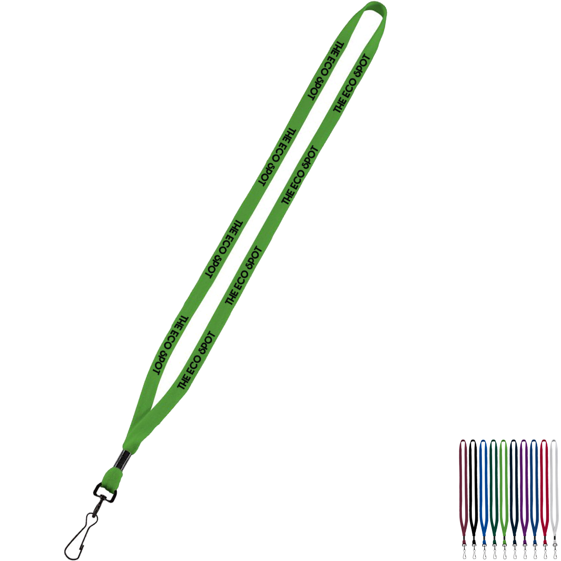 Product Photo 1 Cotton Lanyard with Metal Crimp & Swivel Snap Hook, 1/2"