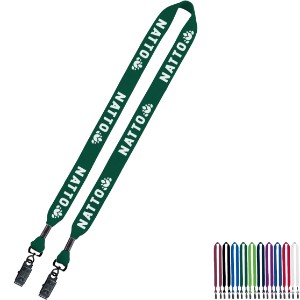 Cotton Double Bulldog Clip Lanyard, 3/4" - SZ9232