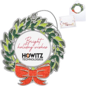 Glitter Wreath Die Cast Holiday Ornament - EM1440