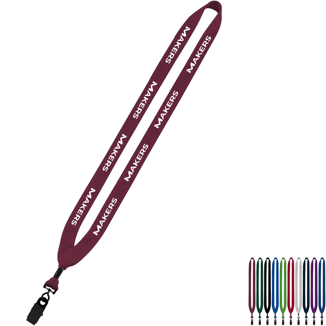 Product Photo 1 Cotton Lanyard with Metal Crimp & Bulldog Clip, 3/4"