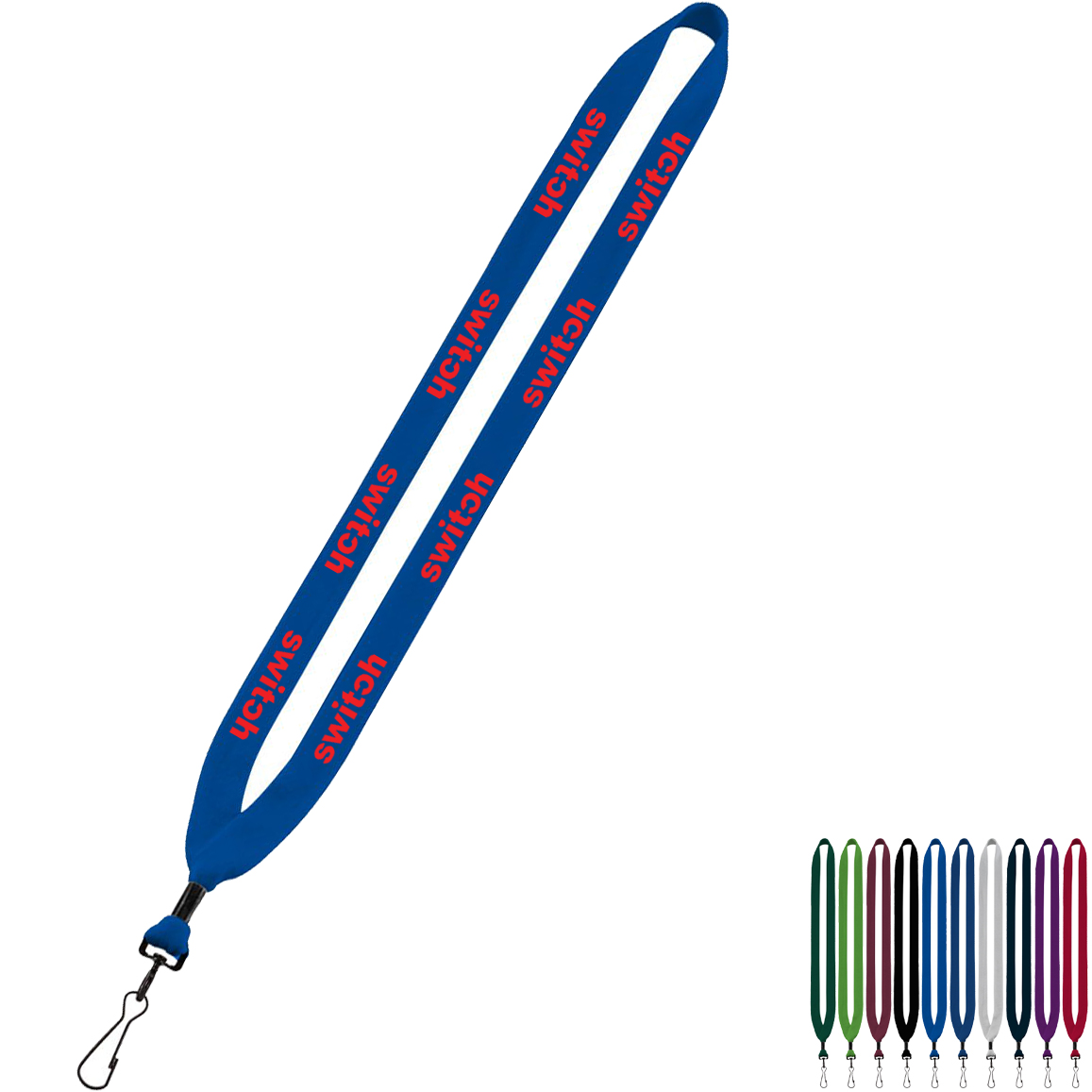 Product Photo 1 Cotton Lanyard with Metal Crimp & Swivel Snap Hook, 3/4"