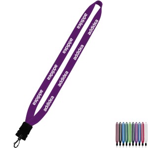 Cotton Lanyard with Plastic Snap-Buckle Release & Swivel Hook, 3/4" - SZ9239