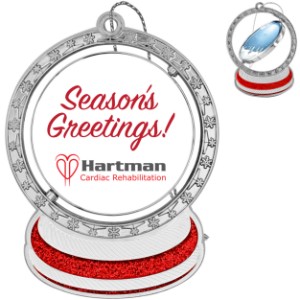 Snow Globe Spinner Die Cast Holiday Ornament - EM1460