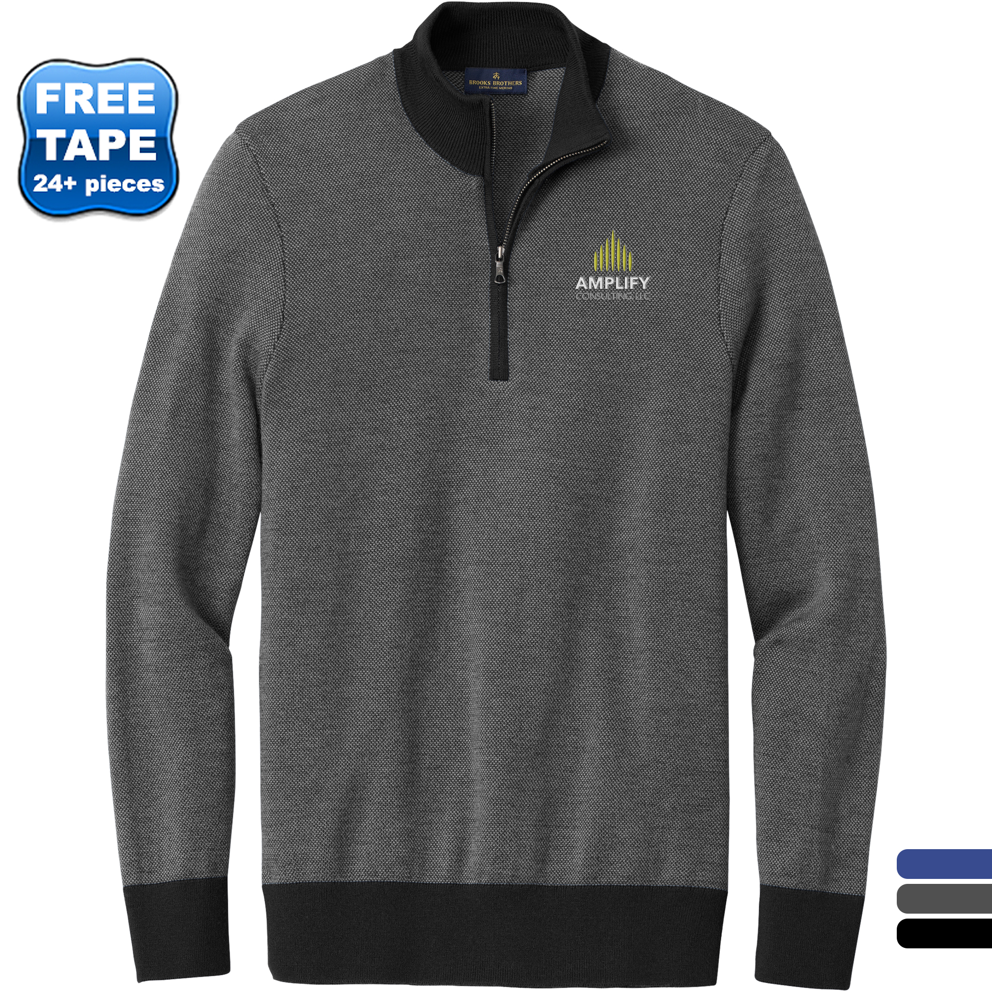 Product Photo 1 Brooks Brothers® Washable Merino Wool Birdseye Men's 1/4 Zip Sweater