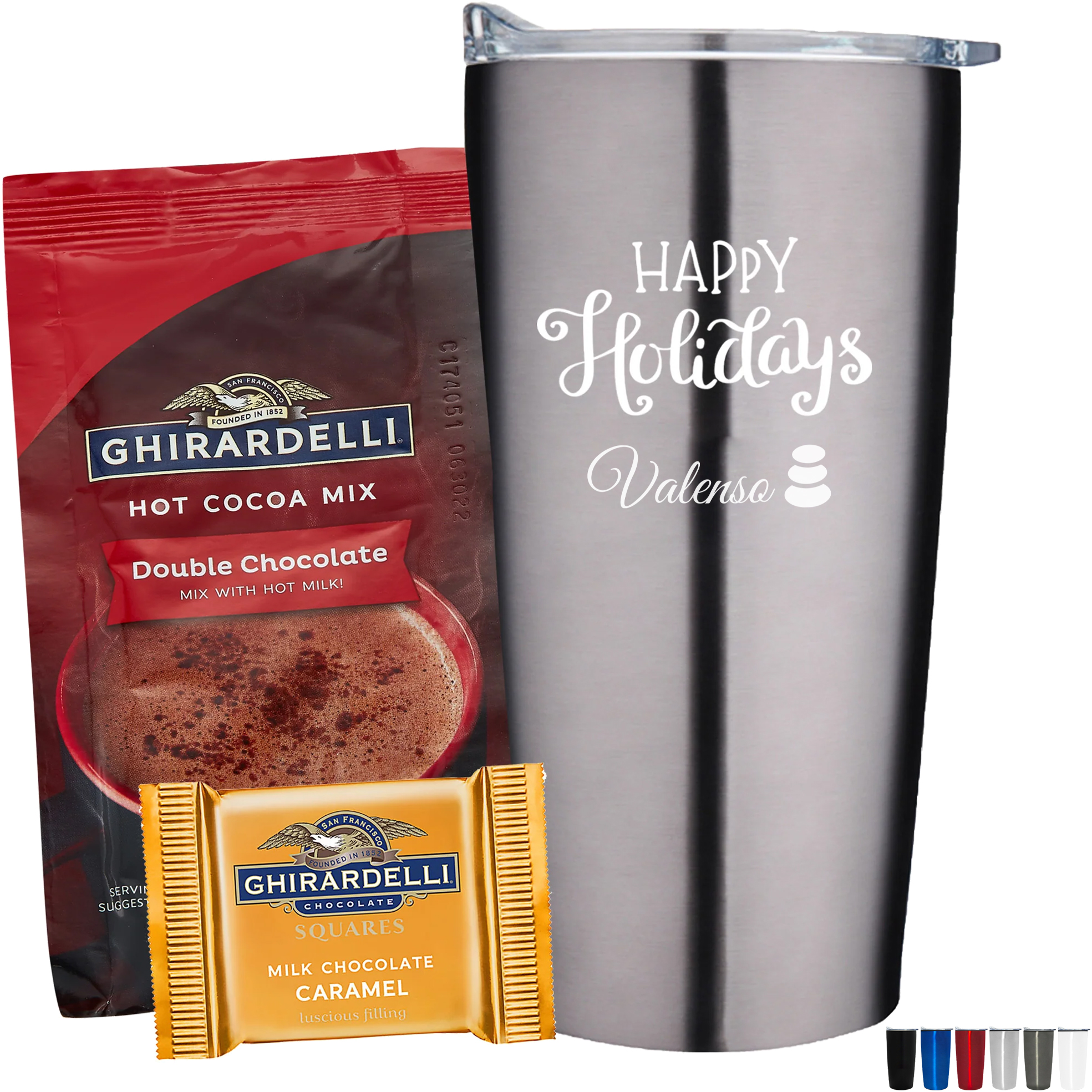 Product Photo 1 Ghirardelli® Chocolate Square, Hot Chocolate & Straight Tumbler Gift Set