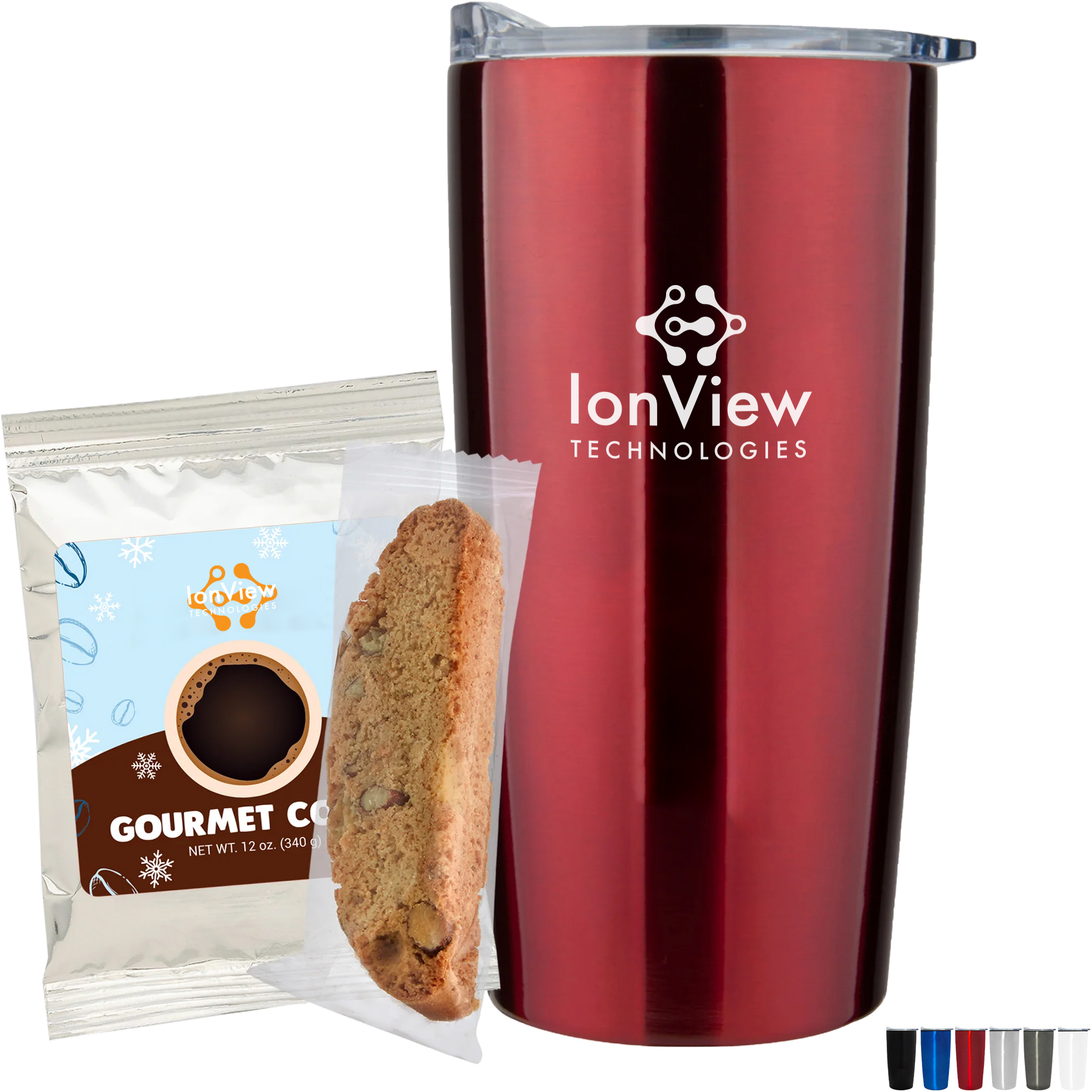 Product Photo 1 Holiday Gourmet Coffee Packet, Biscotti & Straight Tumbler Gift Set