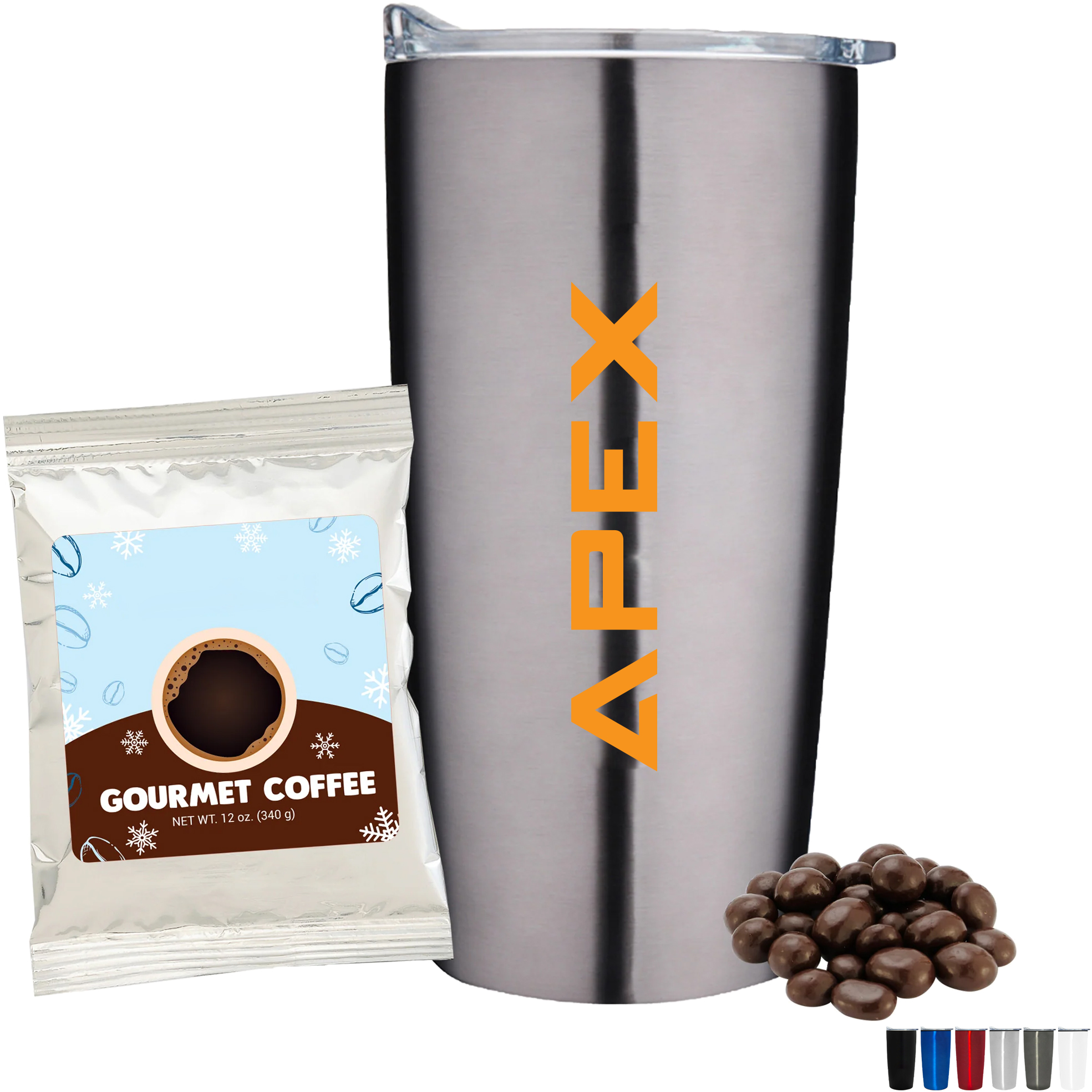 Product Photo 1 Holiday Gourmet Coffee Packet, Dark Chocolate Espresso Beans & Straight Tumbler Gift Set