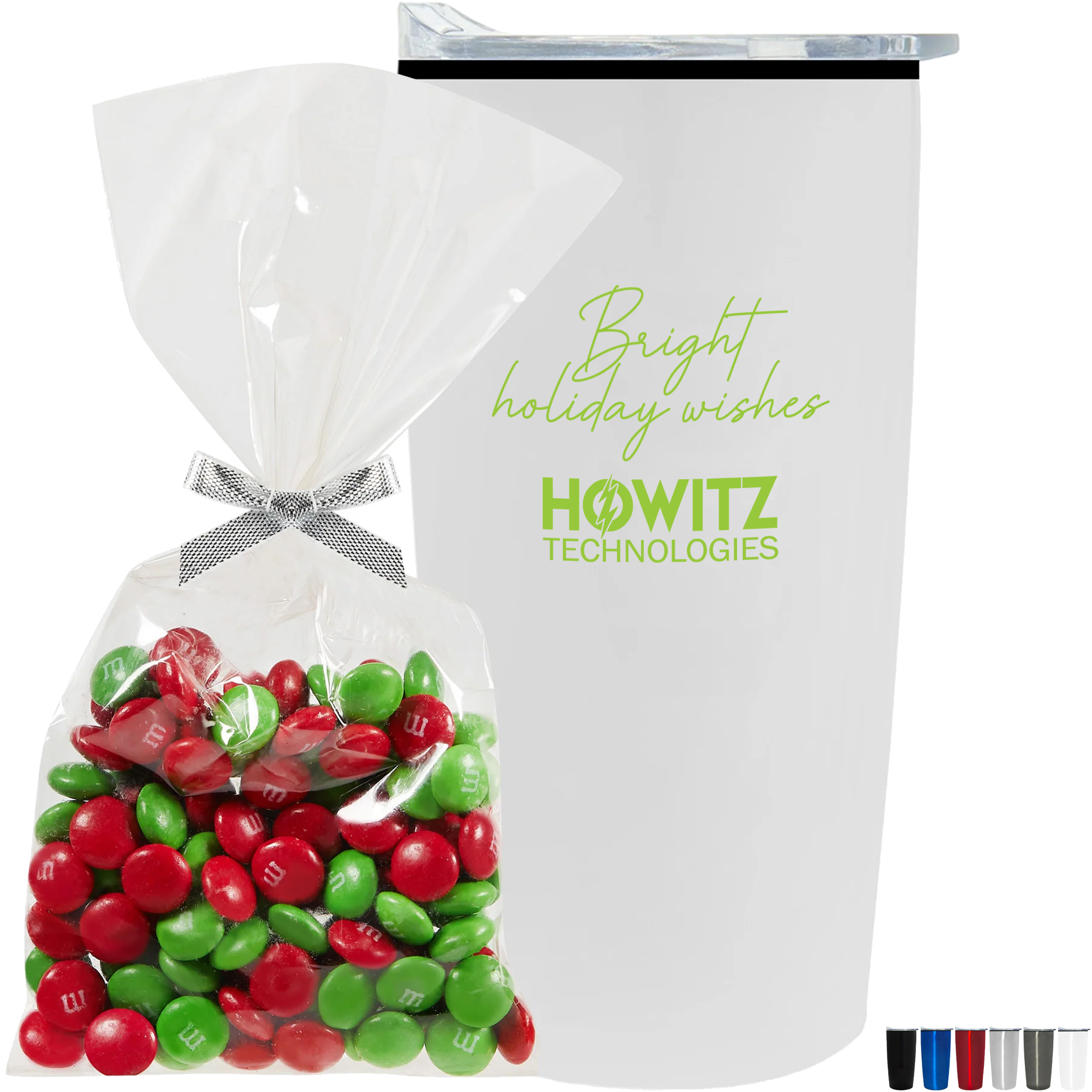 Product Photo 1 Holiday M&M's® Mug Stuffer & Straight Tumbler w/ Plastic Liner Gift Set