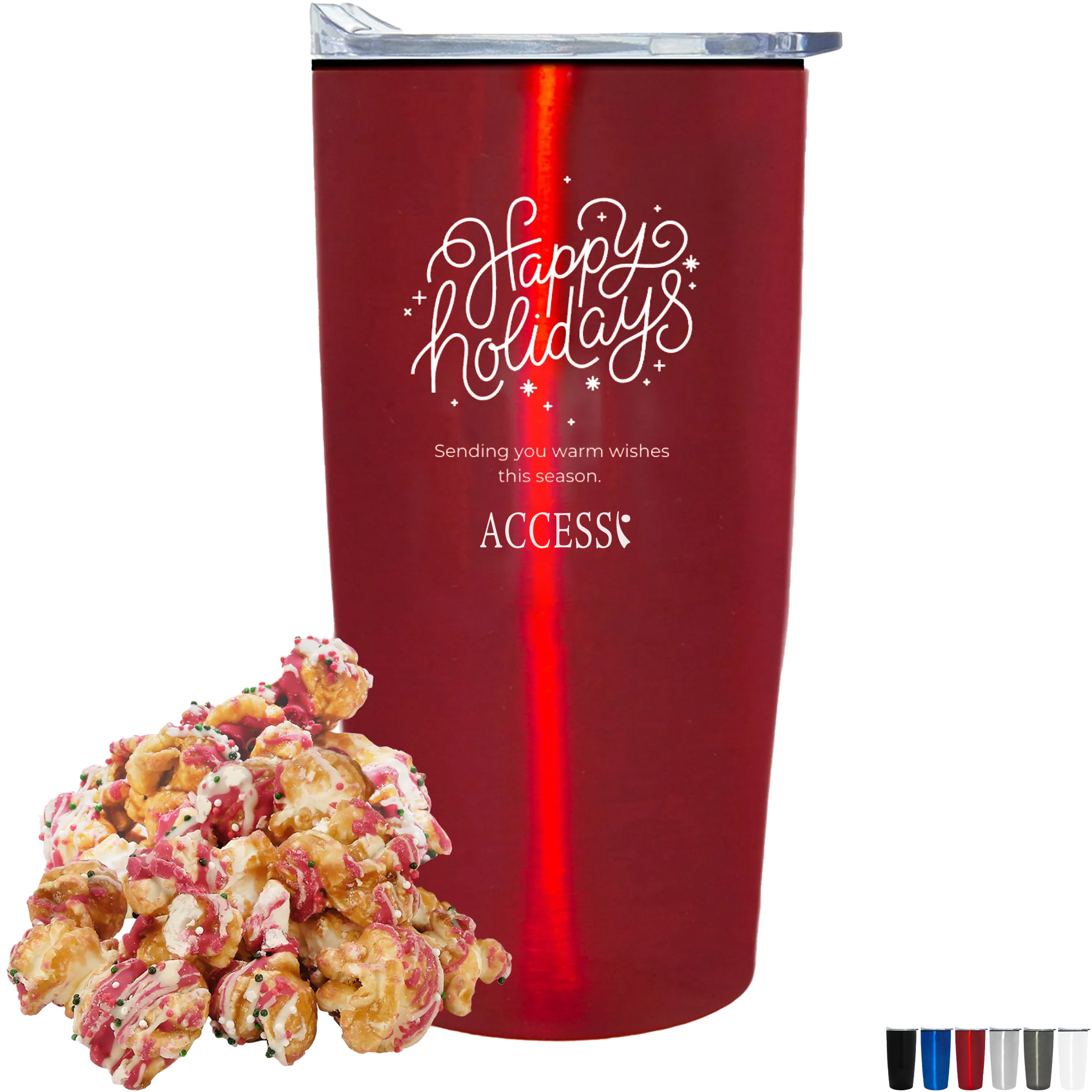 Product Photo 1 Christmas Crunch Popcorn & Straight Tumbler w/ Plastic Liner Gift Set