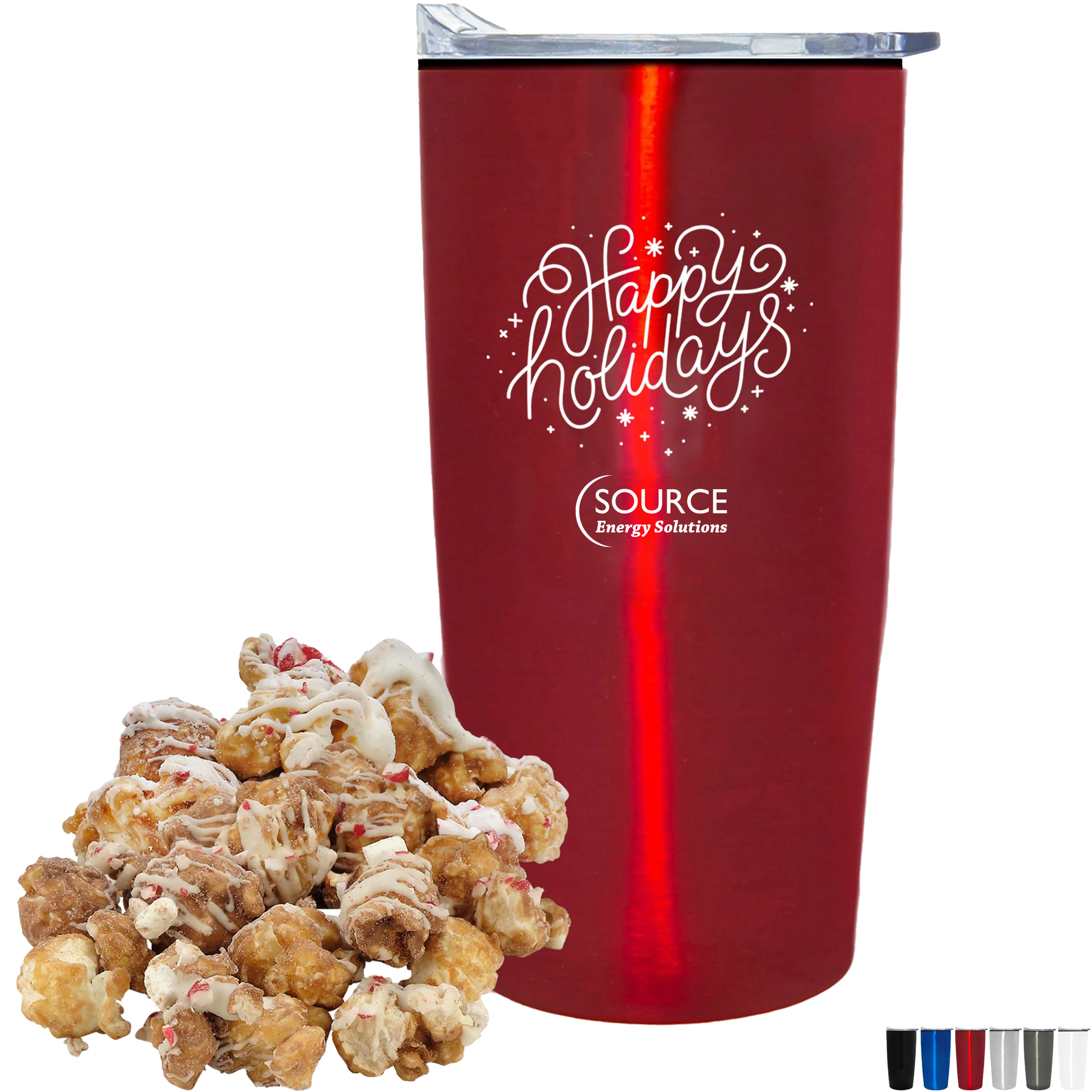 Product Photo 1 Hot Chocolate Peppermint Popcorn & Straight Tumbler w/ Plastic Liner Gift Set