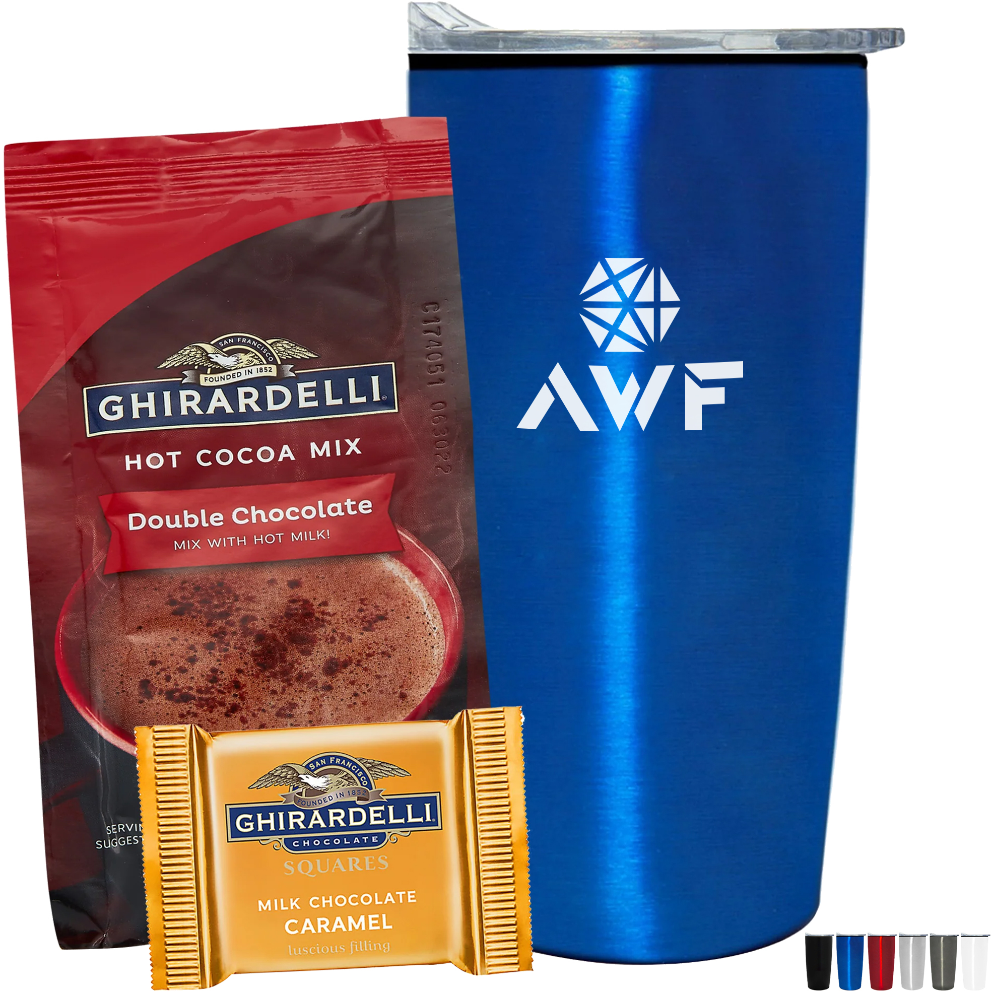 Product Photo 1 Ghirardelli® Chocolate Square, Hot Chocolate & Straight Tumbler w/ Plastic Liner Gift Set