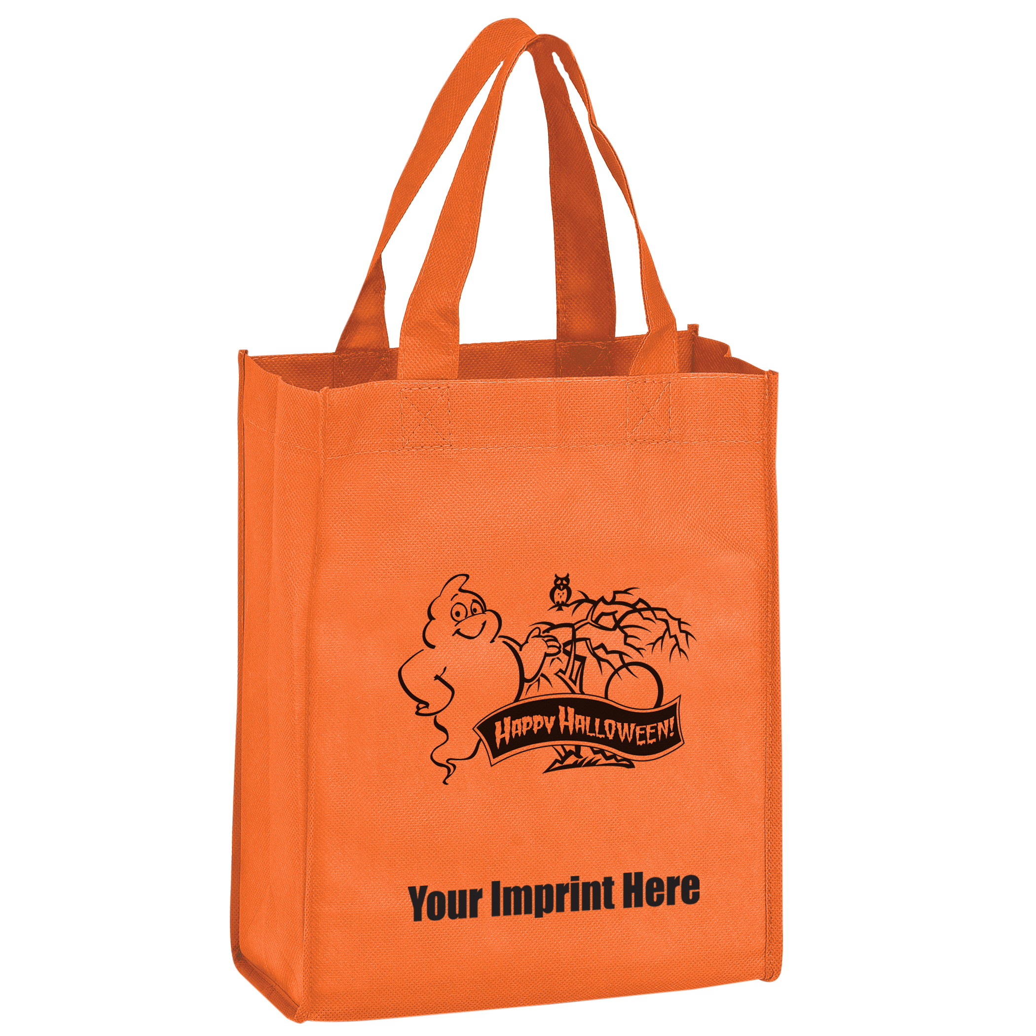 Product Photo 1 Halloween Non-Woven Mini Tote Bag w/ Ghost Graphic, 8" x 10"