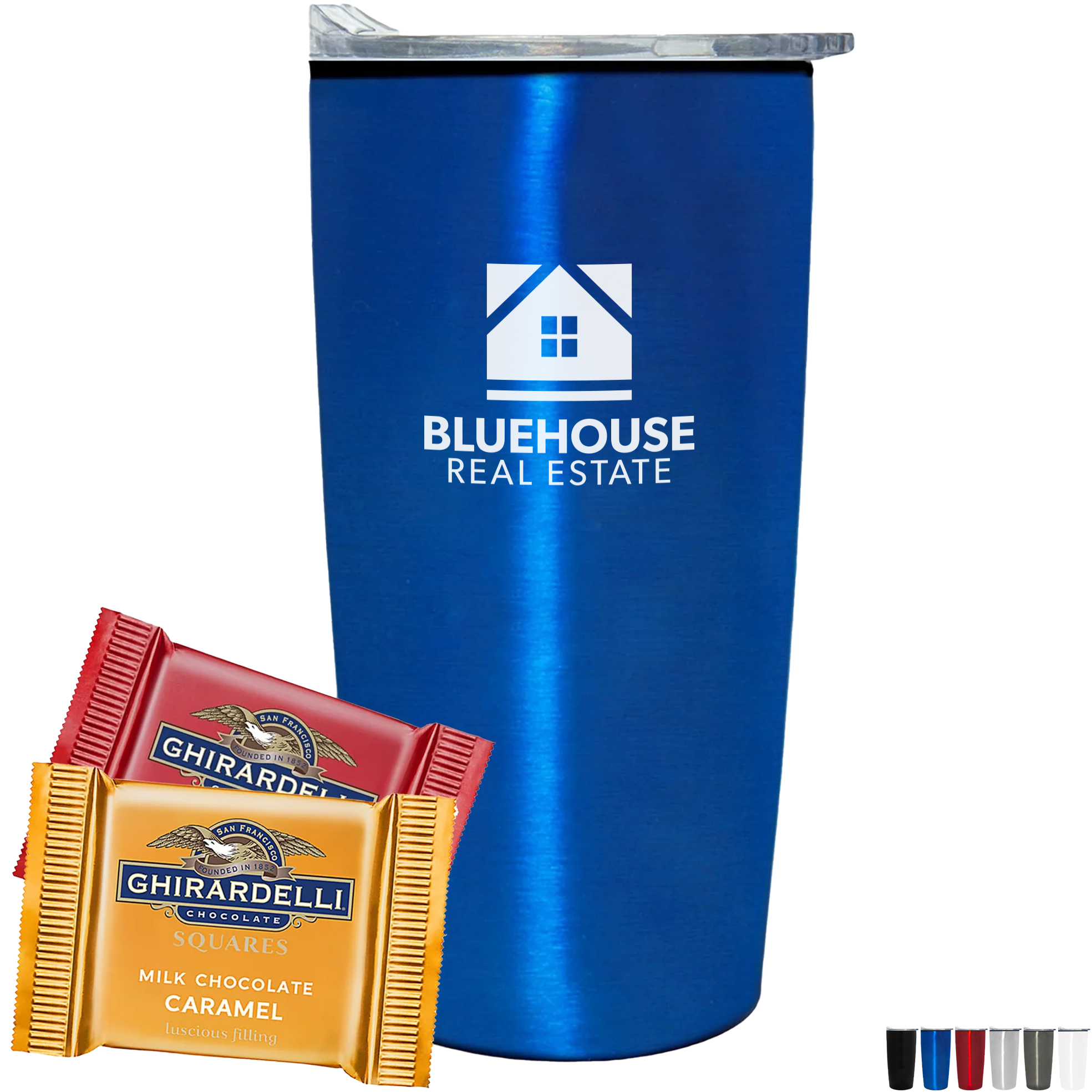 Product Photo 1 Ghirardelli® Chocolate Squares & Straight Tumbler w/ Plastic Liner Gift Set