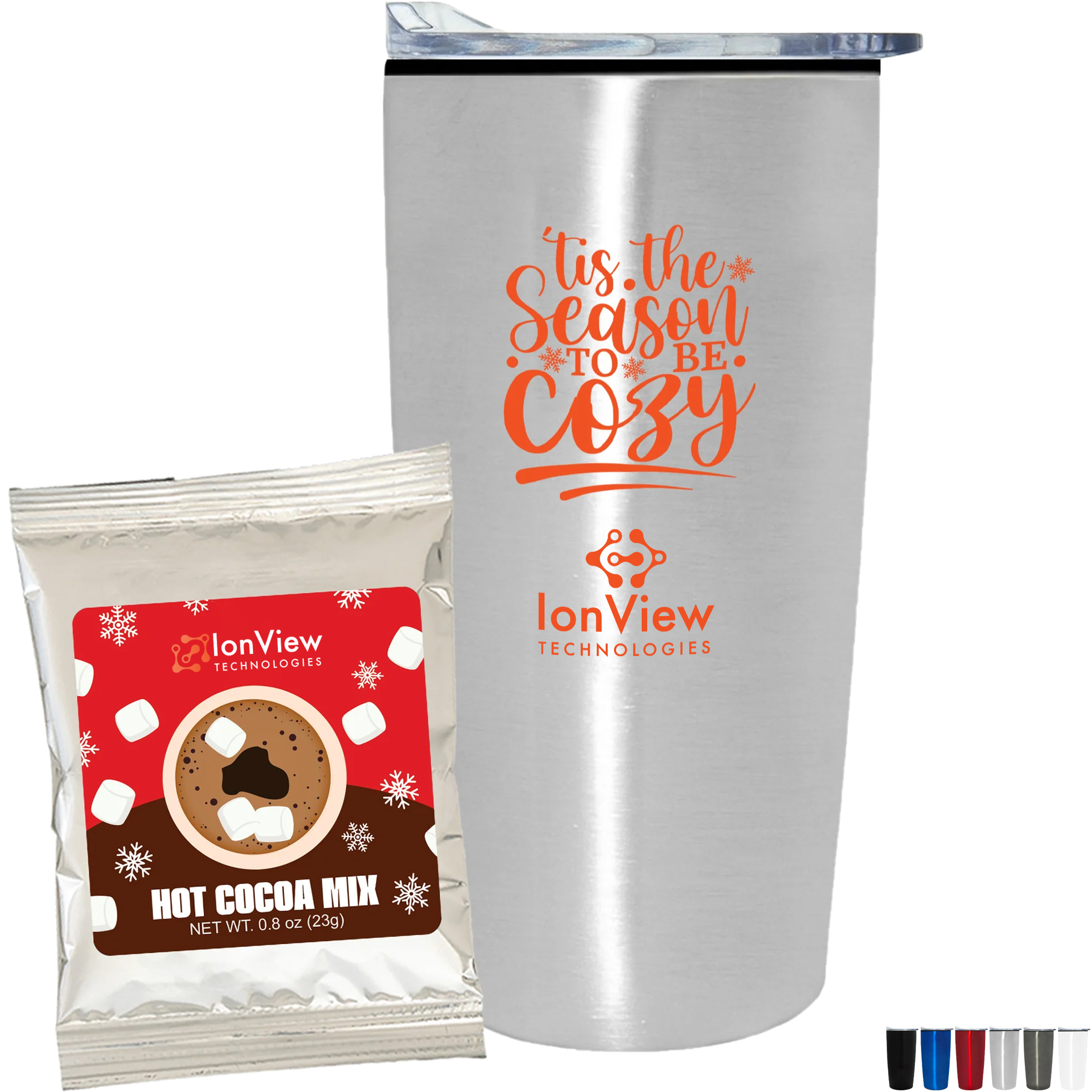 Product Photo 1 Holiday Hot Chocolate Mix & Straight Tumbler w/ Plastic Liner Gift Set
