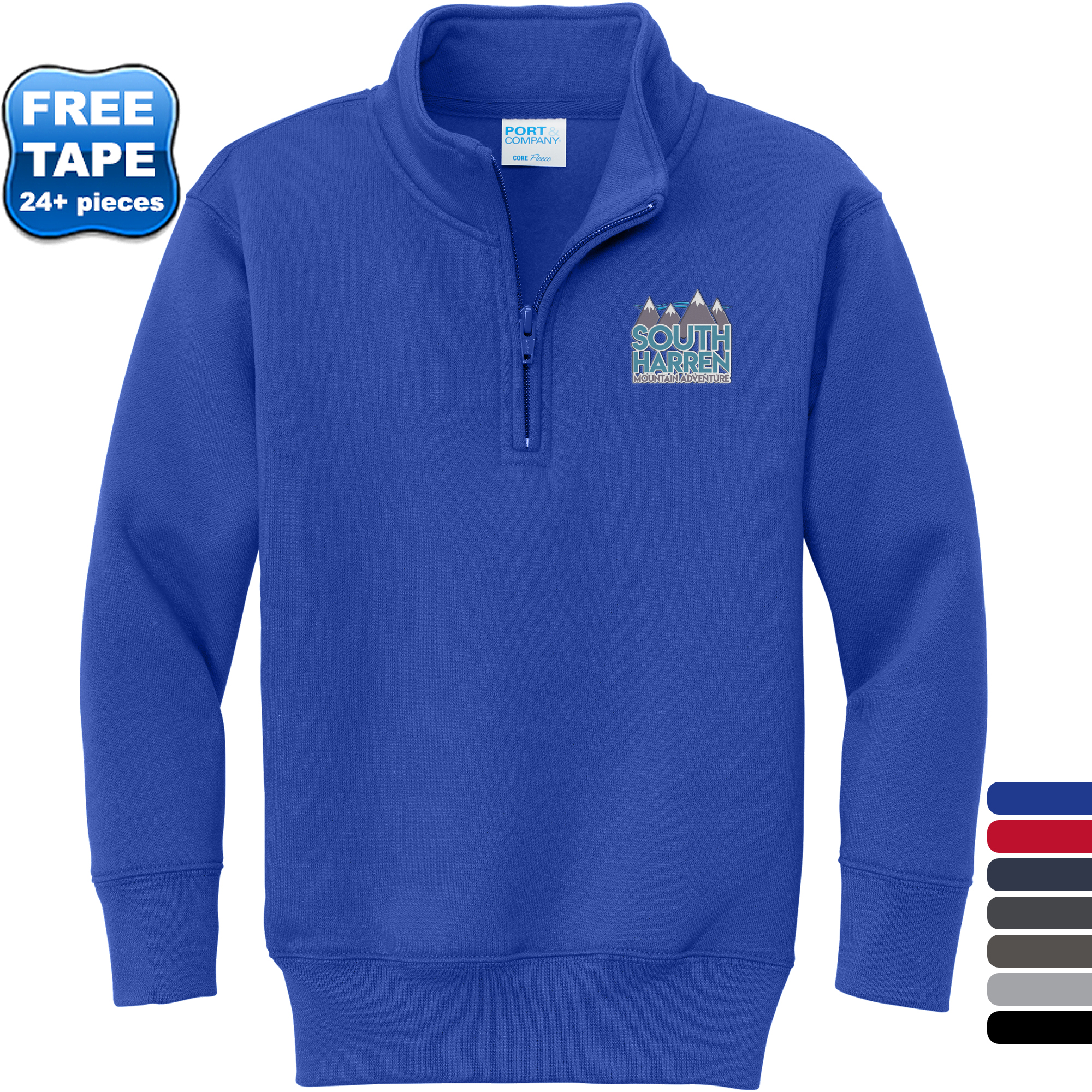 Product Photo 1 Port & Company® Core Fleece 1/4-Zip Pullover Youth Sweatshirt