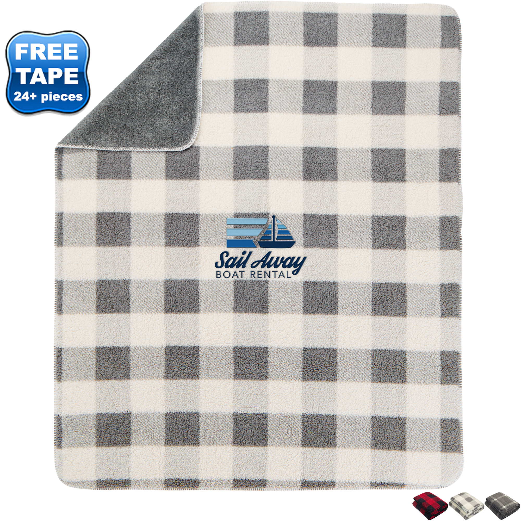 Product Photo 1 Port Authority® Double-Sided Sherpa Plush Blanket, 50" x 60"