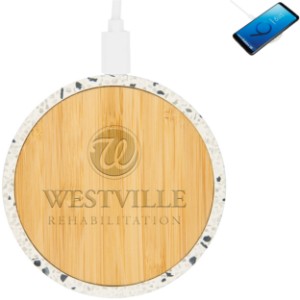 Terrazzo & Bamboo 10W Wireless Charger - HT6198