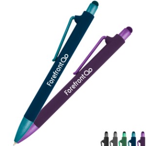 Sonnie Rubberized Plunger Action Pen - HT6192