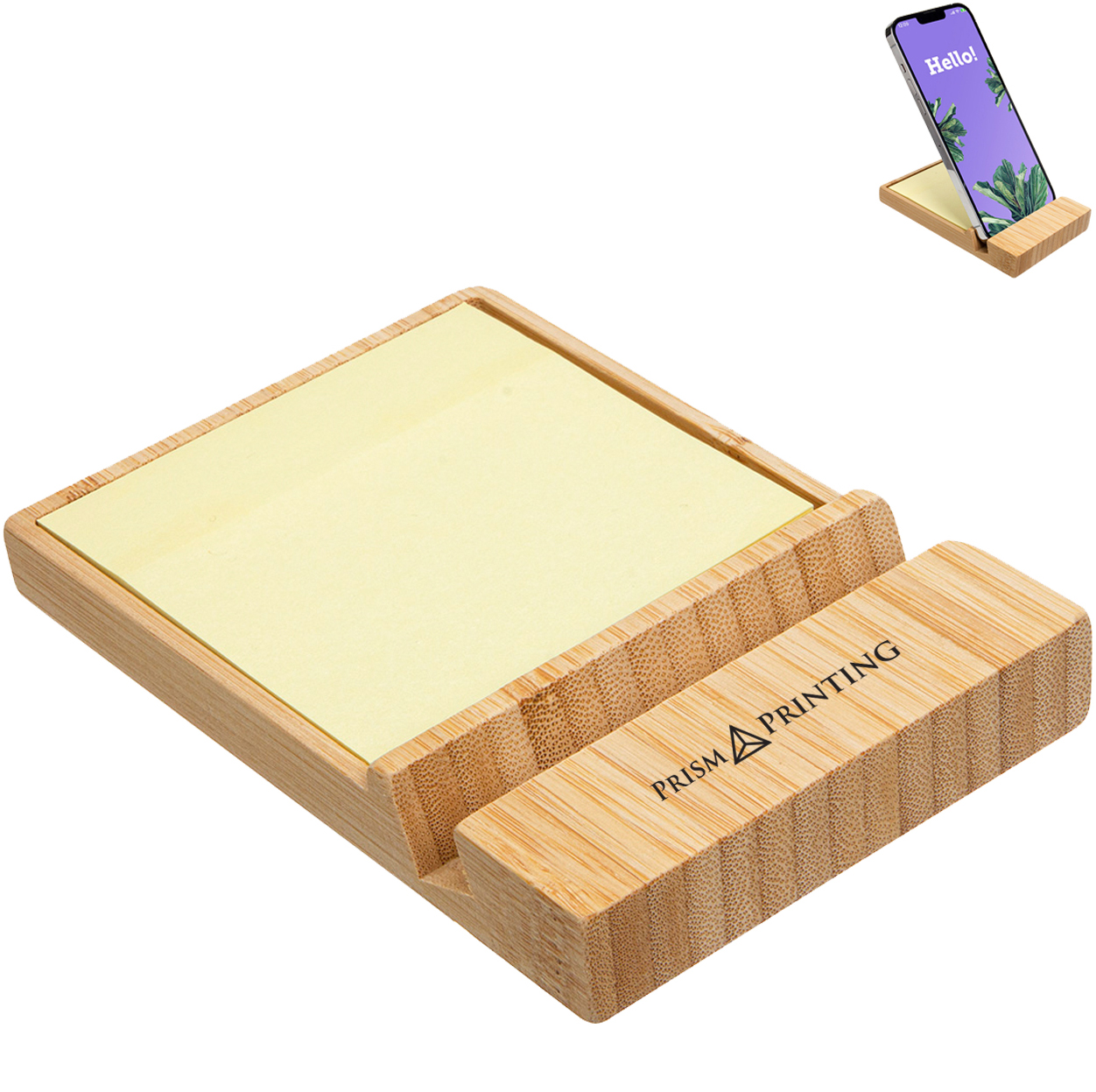 Product Photo 1 Bamboo FSC® Sticky Note Dispenser w/ Phone Holder