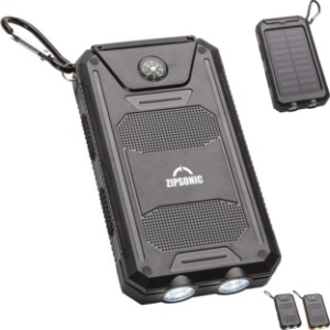 Zonne Solar Power Bank with LED Light, 10,000mAh - KR2455