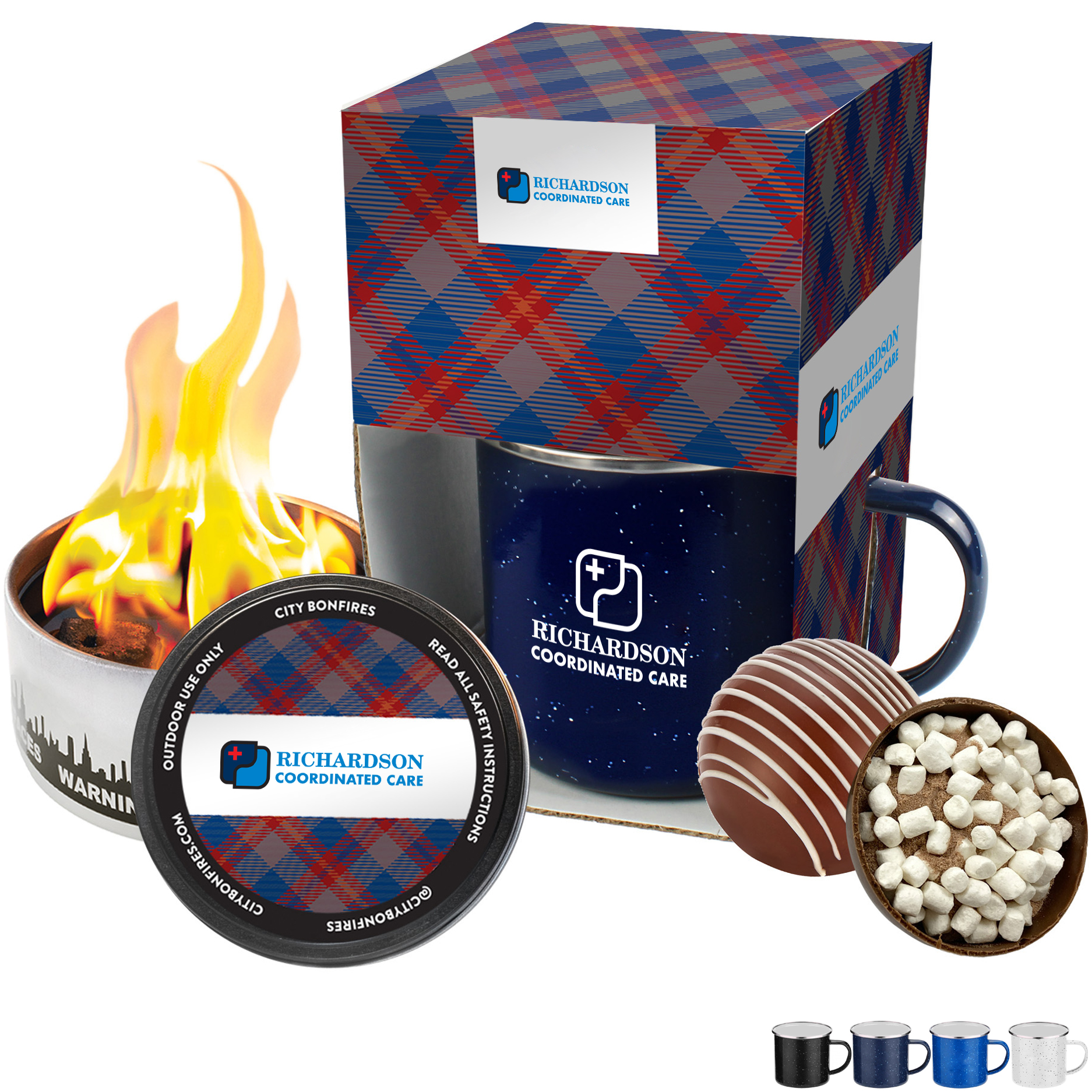 Product Photo 1 Portable Bonfire & Classic Hot Chocolate Bomb in Camp Mug Gift Set 16 oz.